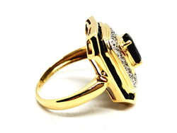 Bague Art déco Or jaune Saphir - Castafiore
