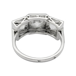 Bague art déco "trilogie" sertie de diamants sur platine - Castafiore