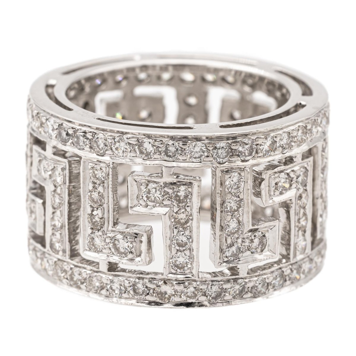 Bague Bandeau ajourée en or blanc et diamants - Castafiore