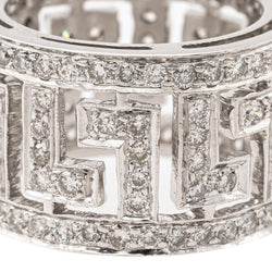 Bague Bandeau ajourée en or blanc et diamants - Castafiore