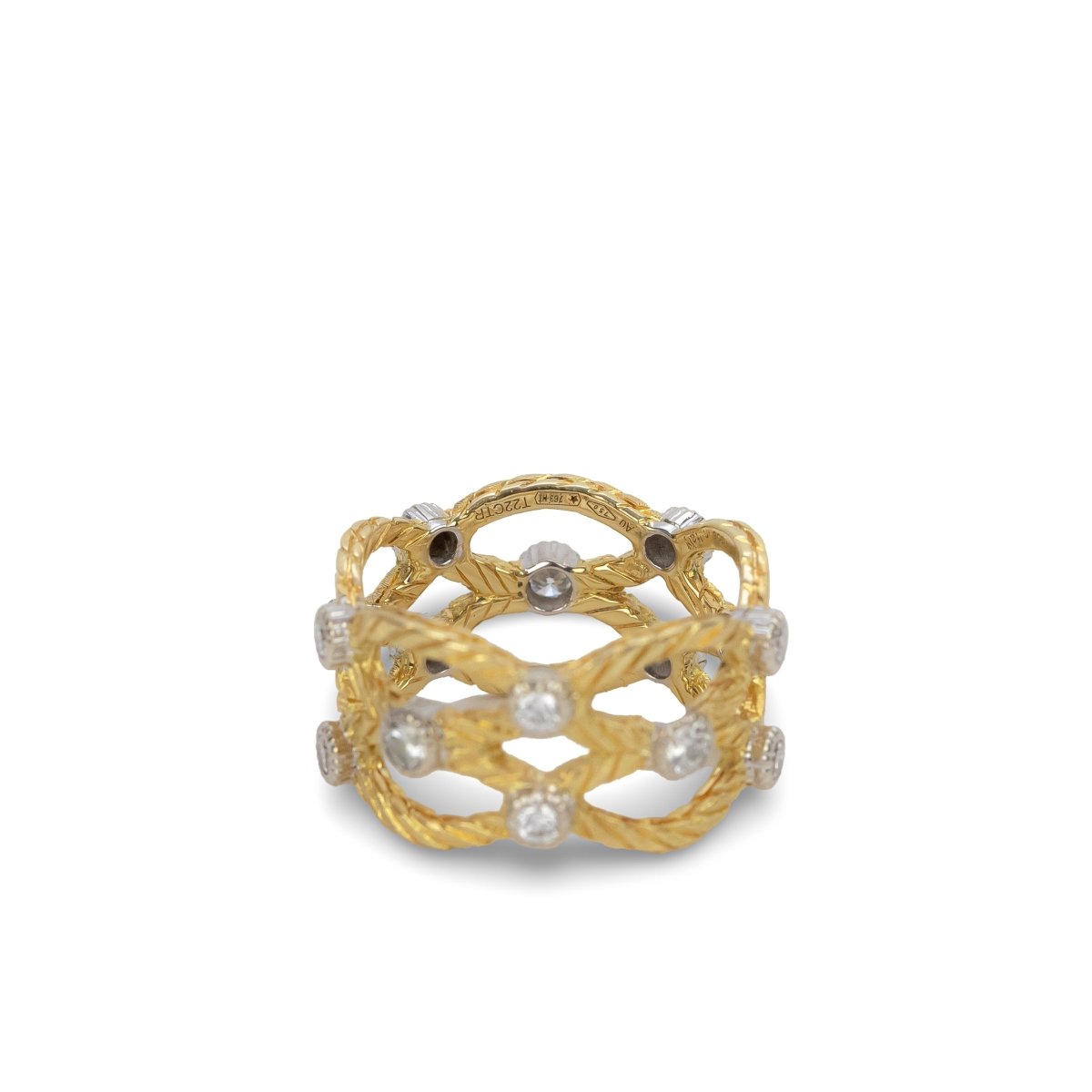 Bague Bandeau BUCCELLATI GianMaria en or jaune, or blanc et diamants - Castafiore