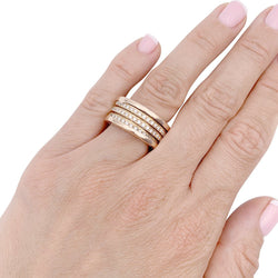 Bague Bandeau BULGARI "B.Zero1" en or rose et diamants - Castafiore
