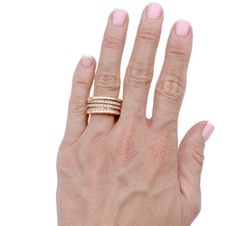 Bague Bandeau BULGARI "B.Zero1" en or rose et diamants - Castafiore