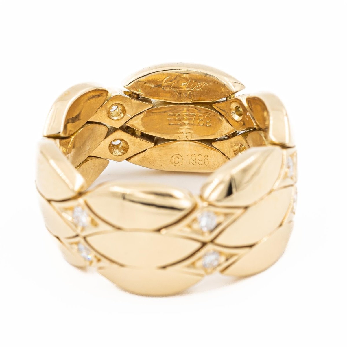 Bague Bandeau CARTIER en or jaune et diamants - Castafiore