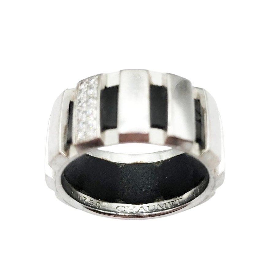 Bague Bandeau CHAUMET "Class One" en or blanc et diamants - Castafiore