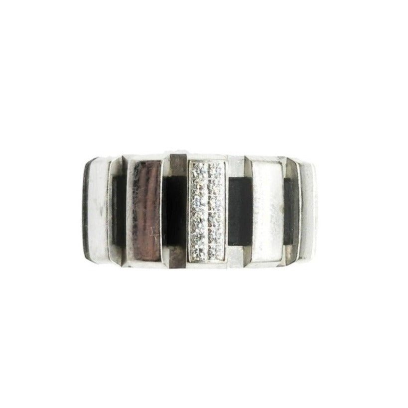 Bague Bandeau CHAUMET "Class One" en or blanc et diamants - Castafiore