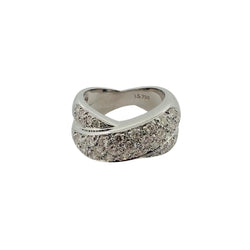 Bague Bandeau croisée en or blanc et diamants - Castafiore