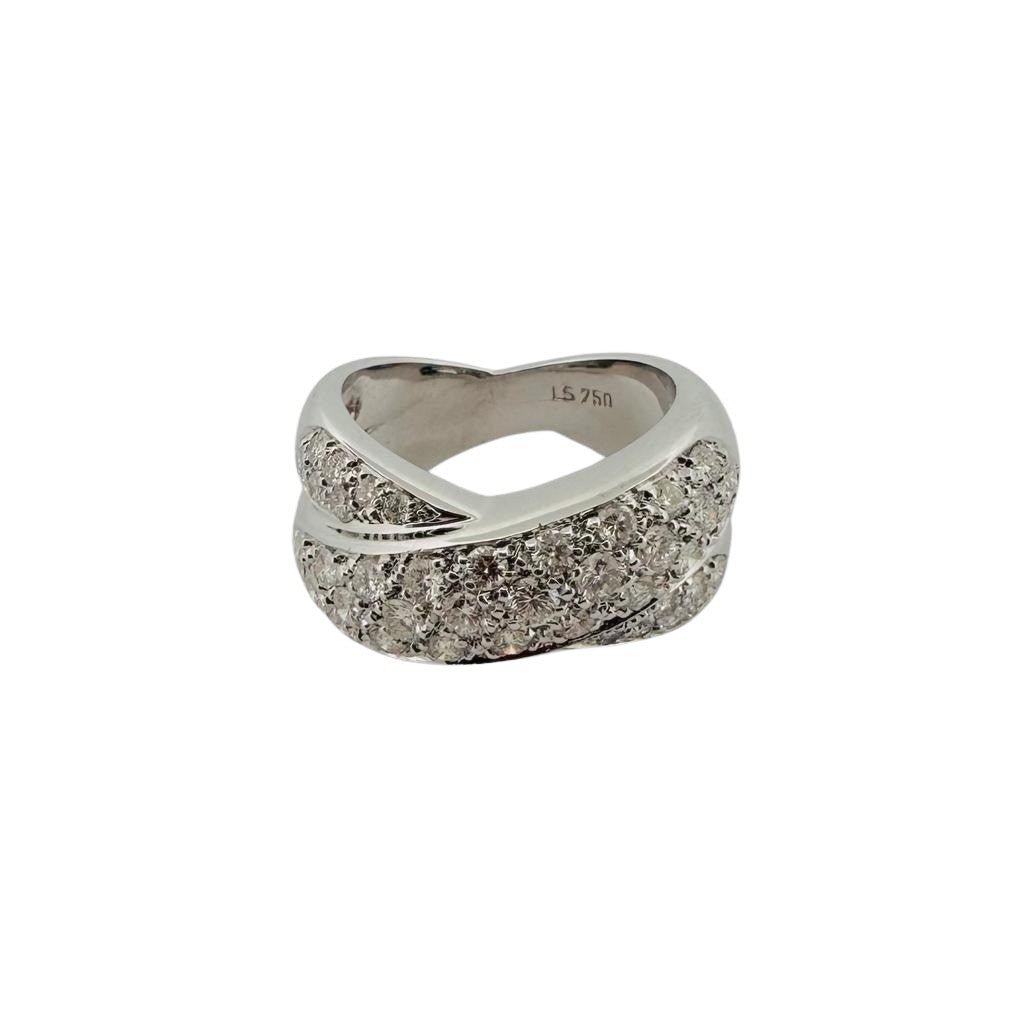 Bague Bandeau croisée en or blanc et diamants - Castafiore
