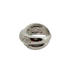 Bague Bandeau croisée en or blanc et diamants - Castafiore