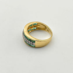 Bague Bandeau Emeraudes et Diamants Vintage - Castafiore