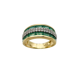 Bague Bandeau Emeraudes et Diamants Vintage - Castafiore