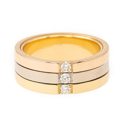 Bague Bandeau en 3 ors et diamants - Castafiore