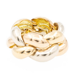 Bague Bandeau en 3 ors tressés - Castafiore