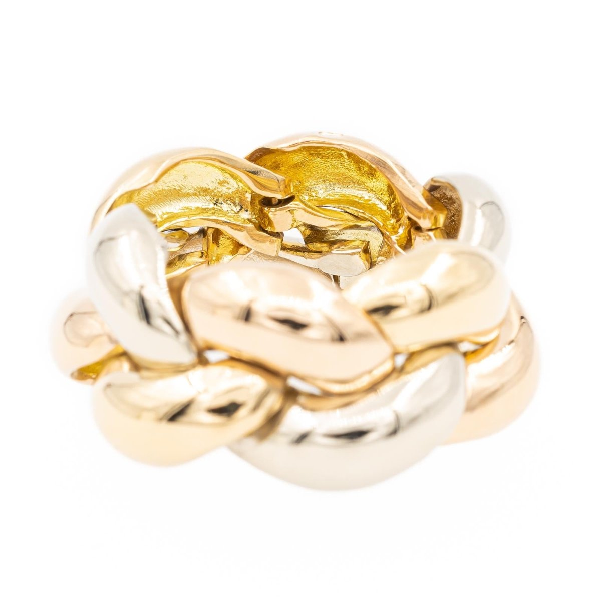 Bague Bandeau en 3 ors tressés - Castafiore