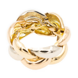 Bague Bandeau en 3 ors tressés - Castafiore