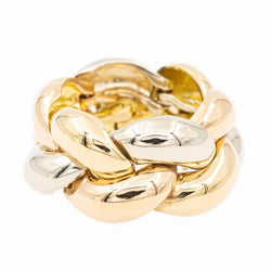 Bague Bandeau en 3 ors tressés - Castafiore