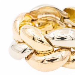 Bague Bandeau en 3 ors tressés - Castafiore