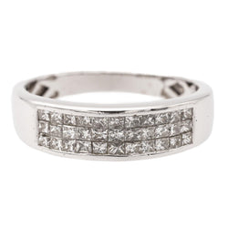 Bague Bandeau en or blanc et diamants - Castafiore