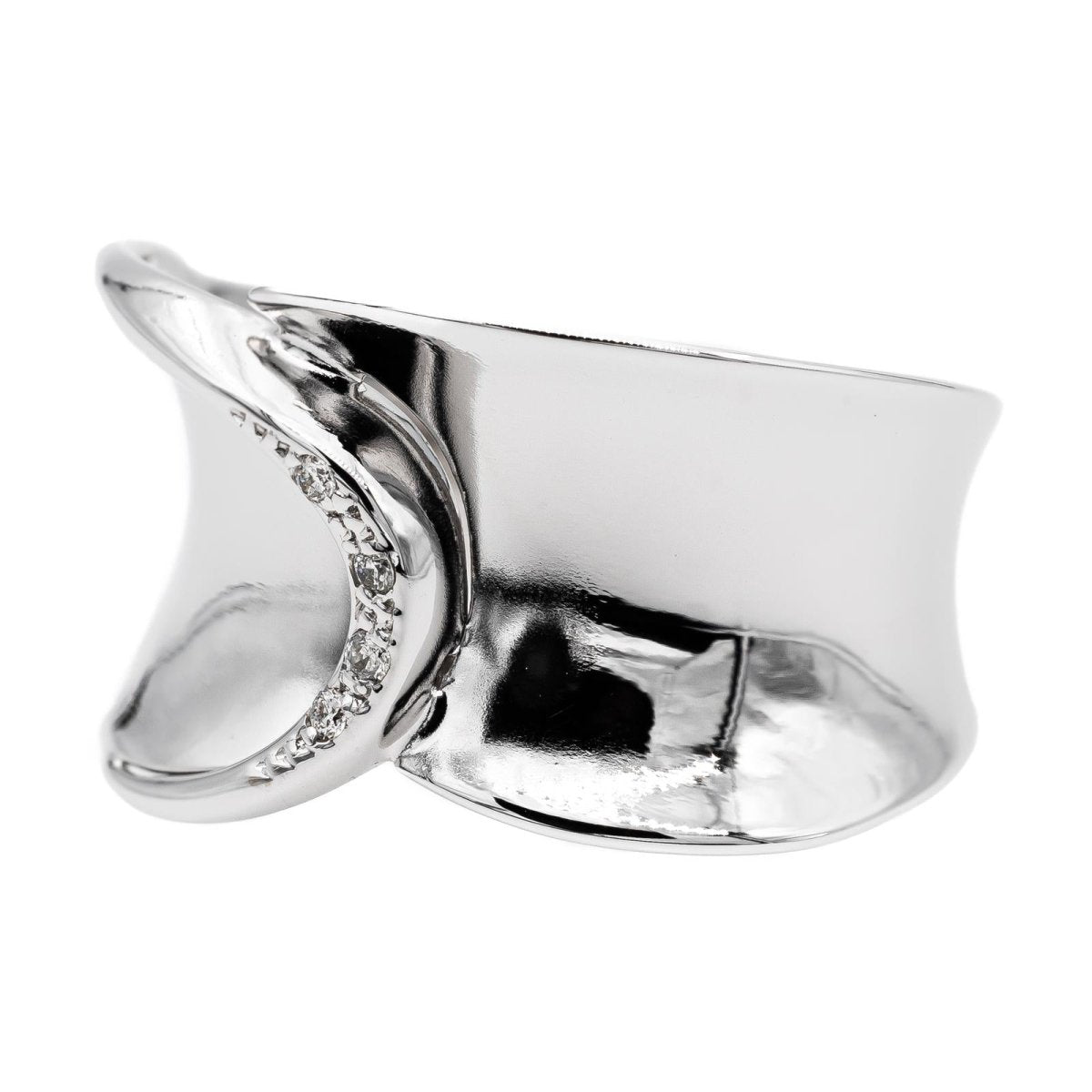 Bague Bandeau en or blanc et diamants - Castafiore