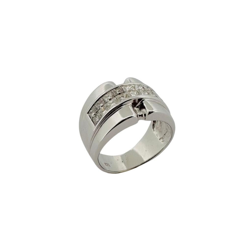 Bague Bandeau en or blanc et diamants - Castafiore