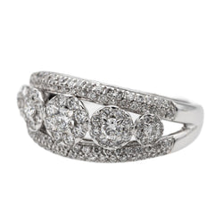Bague Bandeau en or blanc et diamants - Castafiore