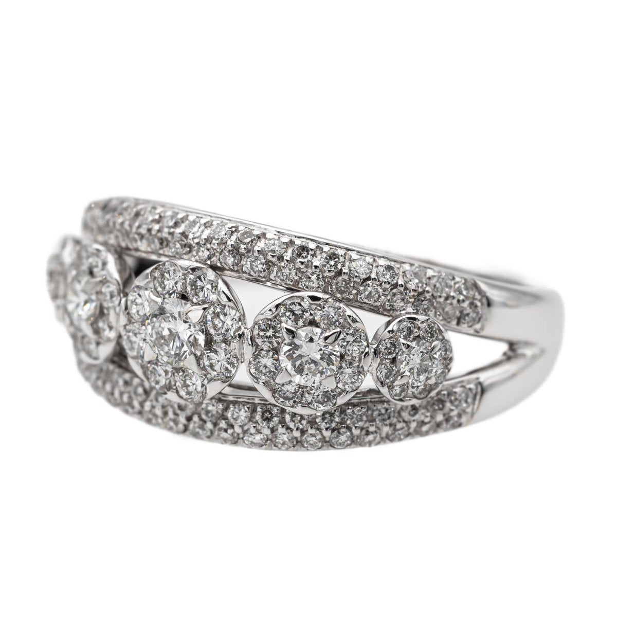 Bague Bandeau en or blanc et diamants - Castafiore