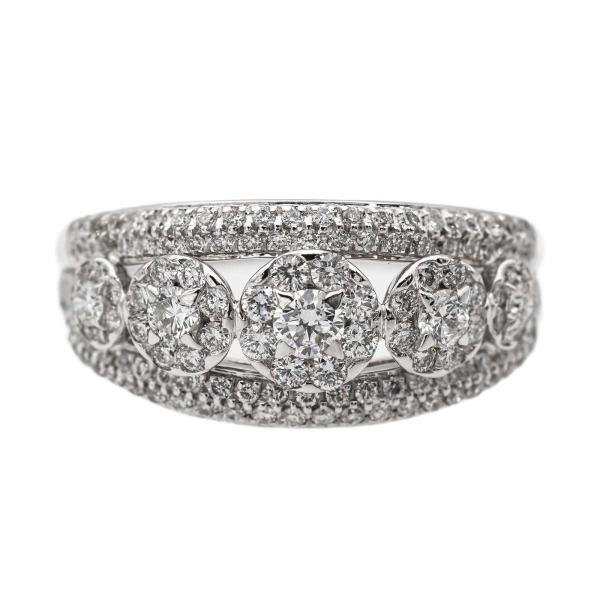 Bague Bandeau en or blanc et diamants - Castafiore