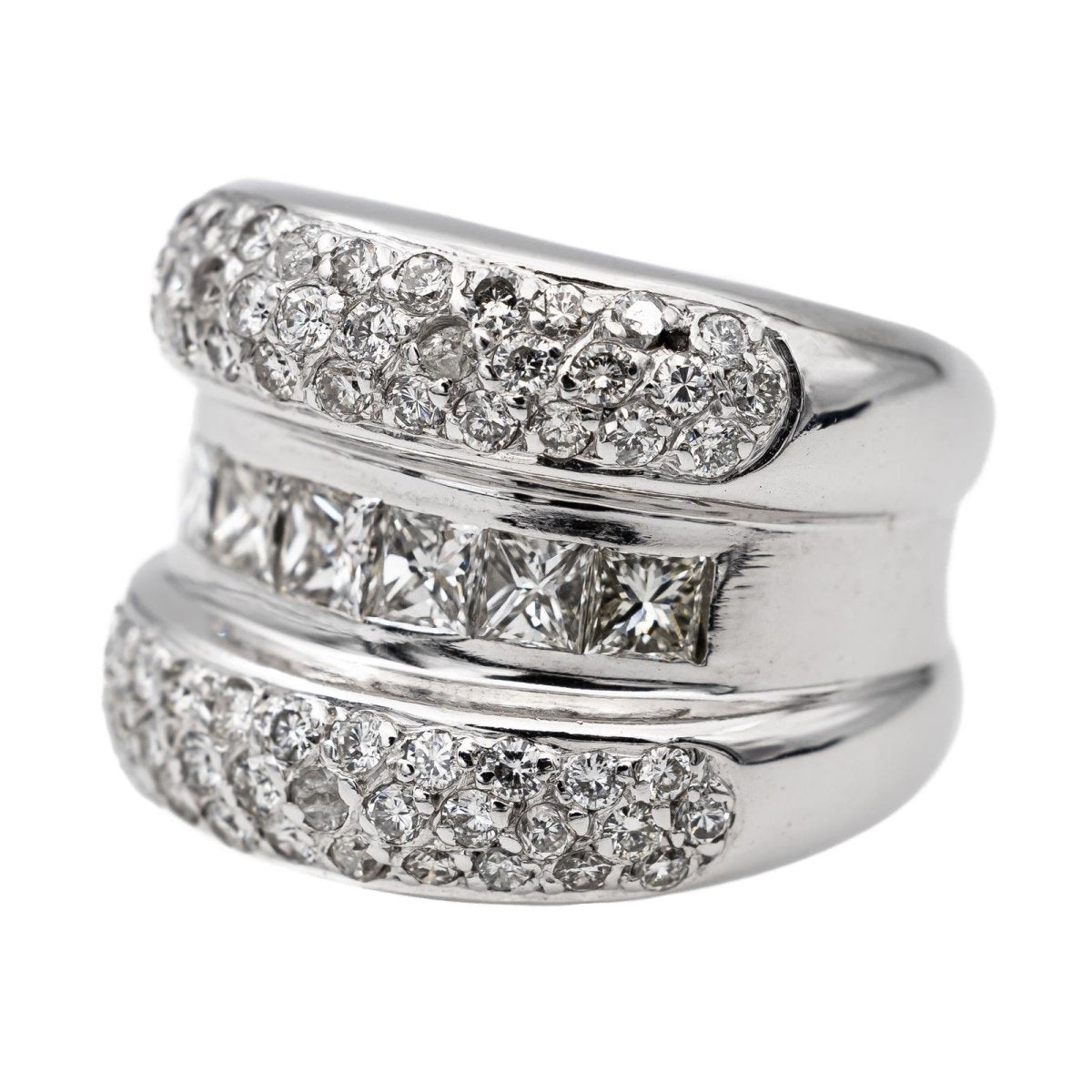 Bague Bandeau en or blanc et diamants - Castafiore
