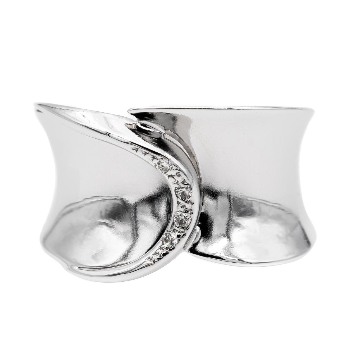 Bague Bandeau en or blanc et diamants - Castafiore