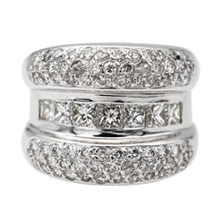 Bague Bandeau en or blanc et diamants - Castafiore