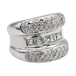 Bague Bandeau en or blanc et diamants - Castafiore