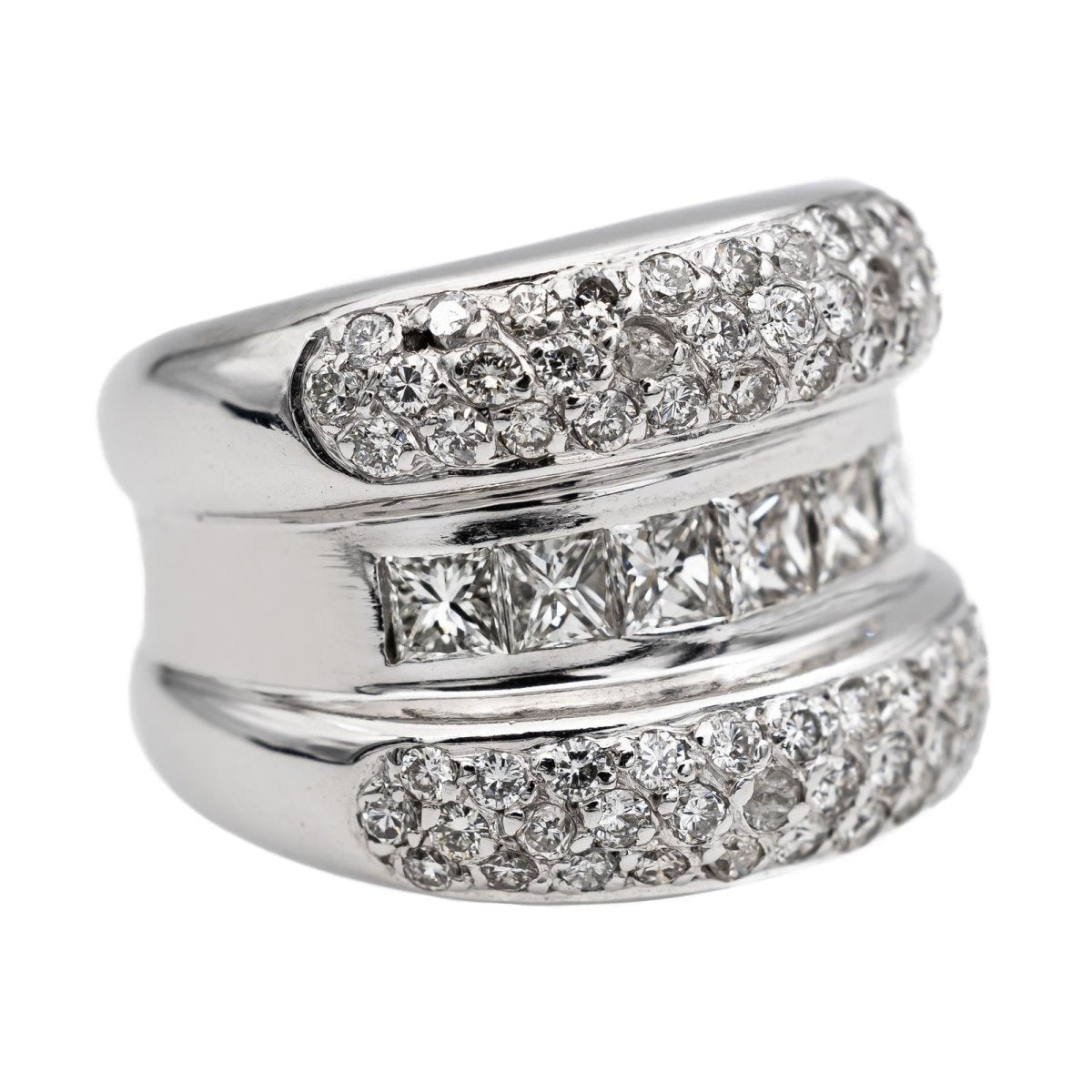 Bague Bandeau en or blanc et diamants - Castafiore