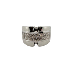 Bague Bandeau en or blanc et diamants - Castafiore