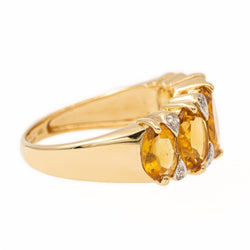 Bague Bandeau en or jaune et citrine - Castafiore