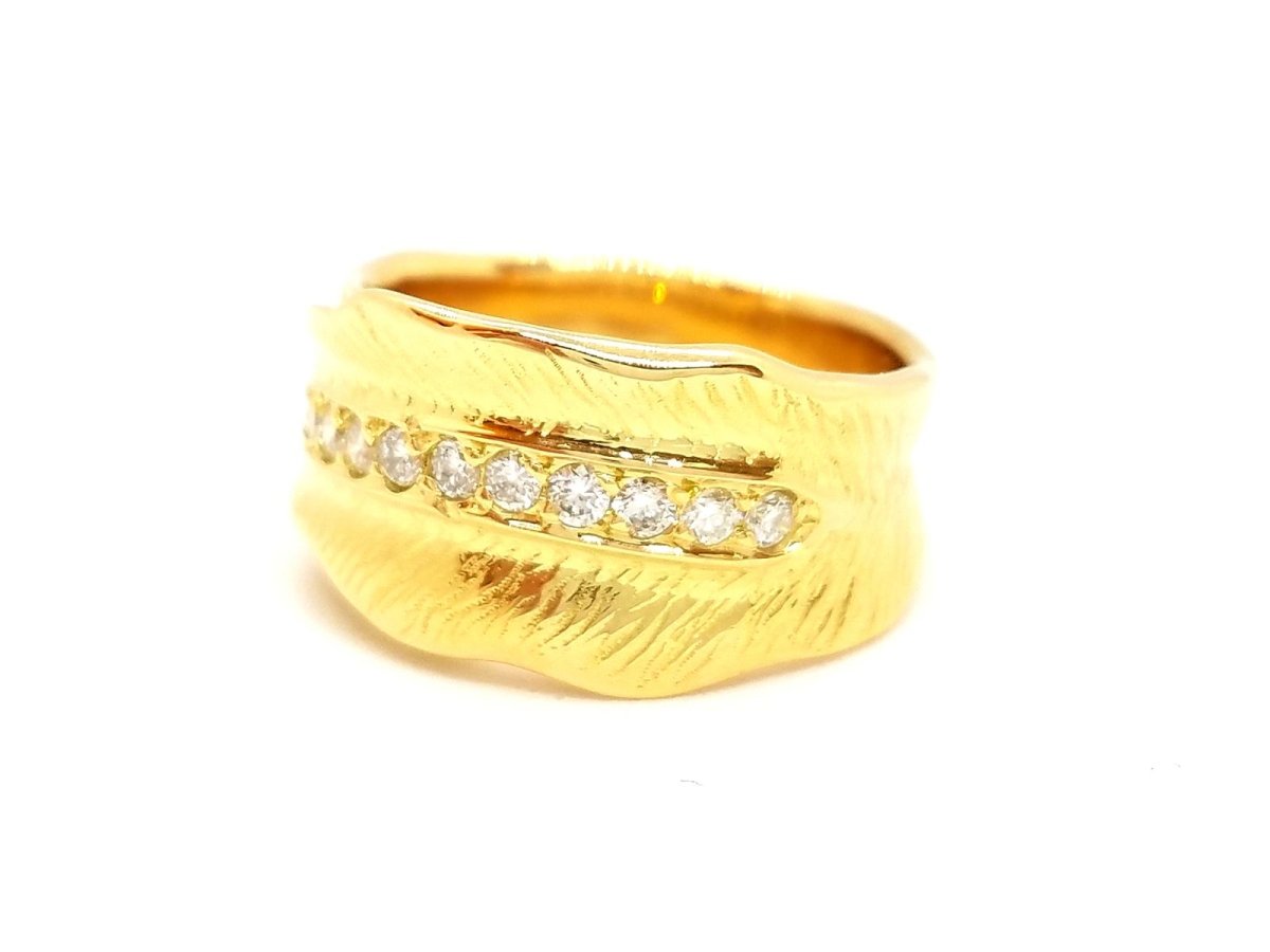 Bague Bandeau en or jaune et diamant - Castafiore