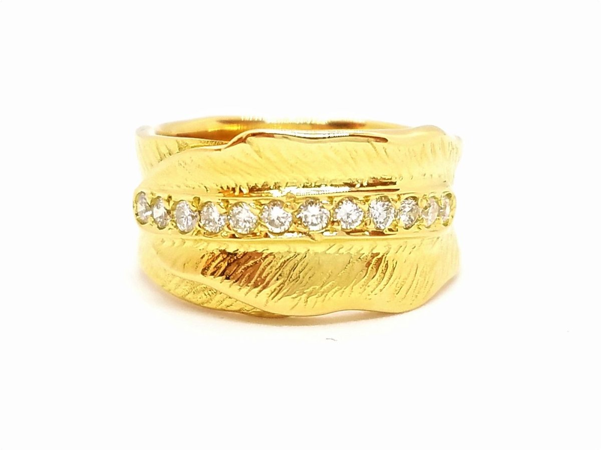 Bague Bandeau en or jaune et diamant - Castafiore