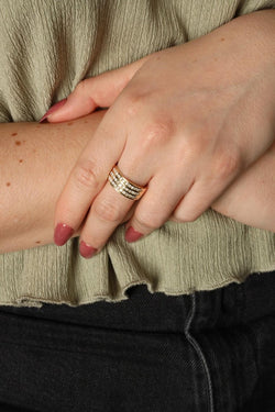 Bague Bandeau en or jaune et diamant - Castafiore