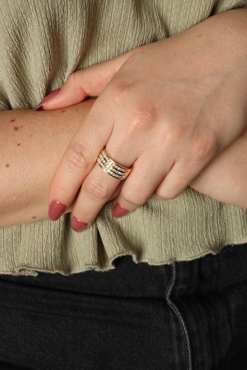 Bague Bandeau en or jaune et diamant - Castafiore