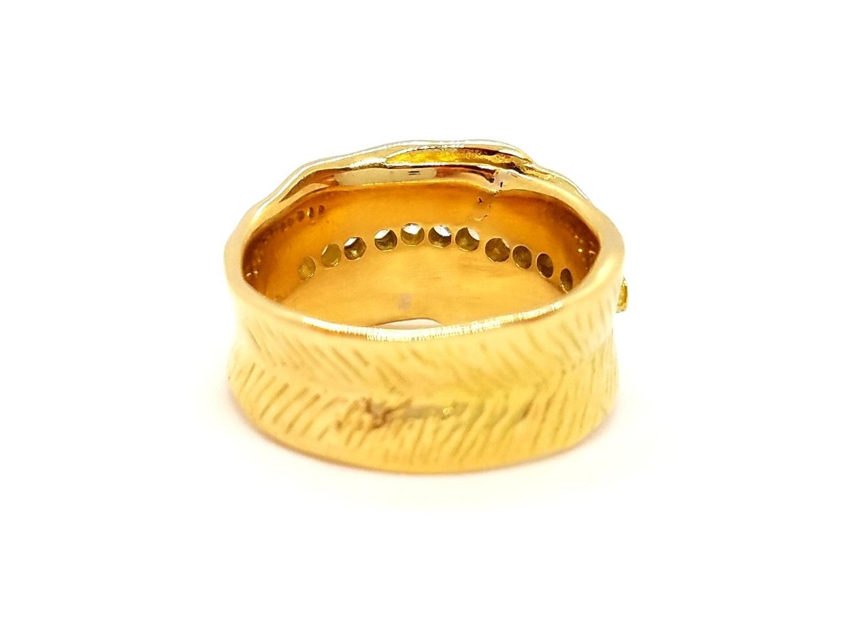Bague Bandeau en or jaune et diamant - Castafiore