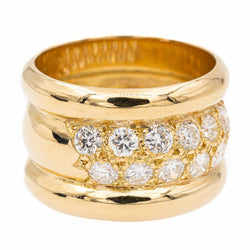 Bague Bandeau en or jaune et diamants - Castafiore