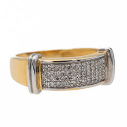 Bague Bandeau en or jaune et diamants - Castafiore