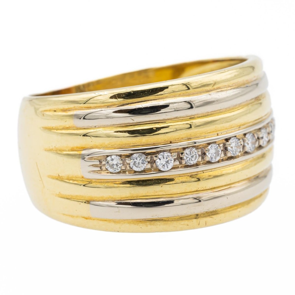Bague Bandeau en or jaune et diamants - Castafiore