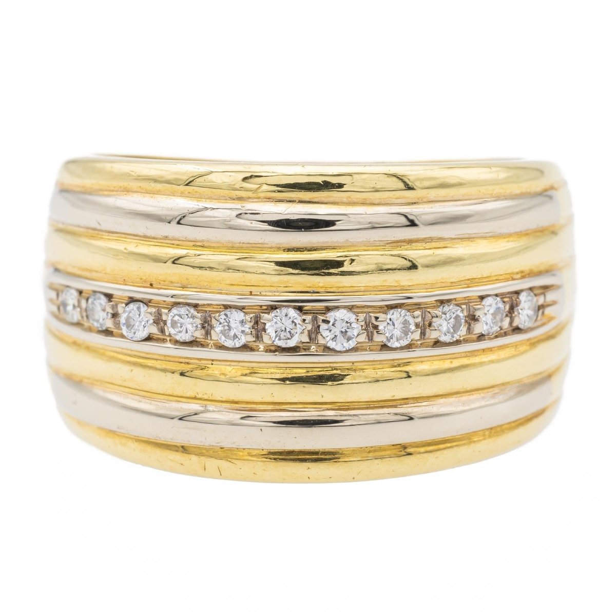 Bague Bandeau en or jaune et diamants - Castafiore