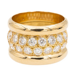Bague Bandeau en or jaune et diamants - Castafiore