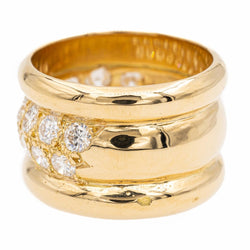 Bague Bandeau en or jaune et diamants - Castafiore