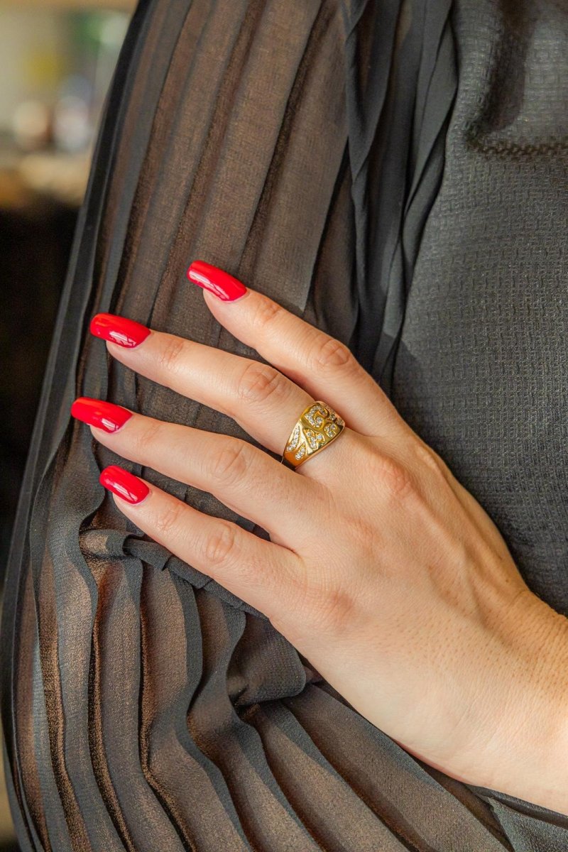 Bague Bandeau en or jaune et diamants - Castafiore
