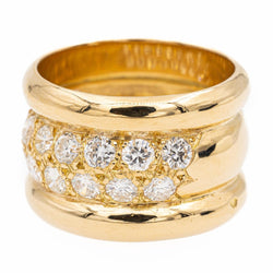 Bague Bandeau en or jaune et diamants - Castafiore