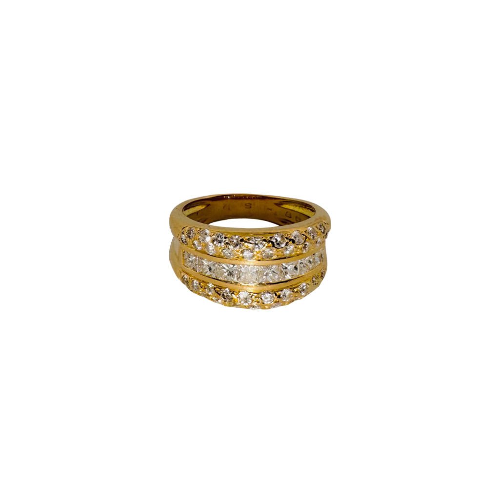Bague Bandeau en or jaune et diamants - Castafiore