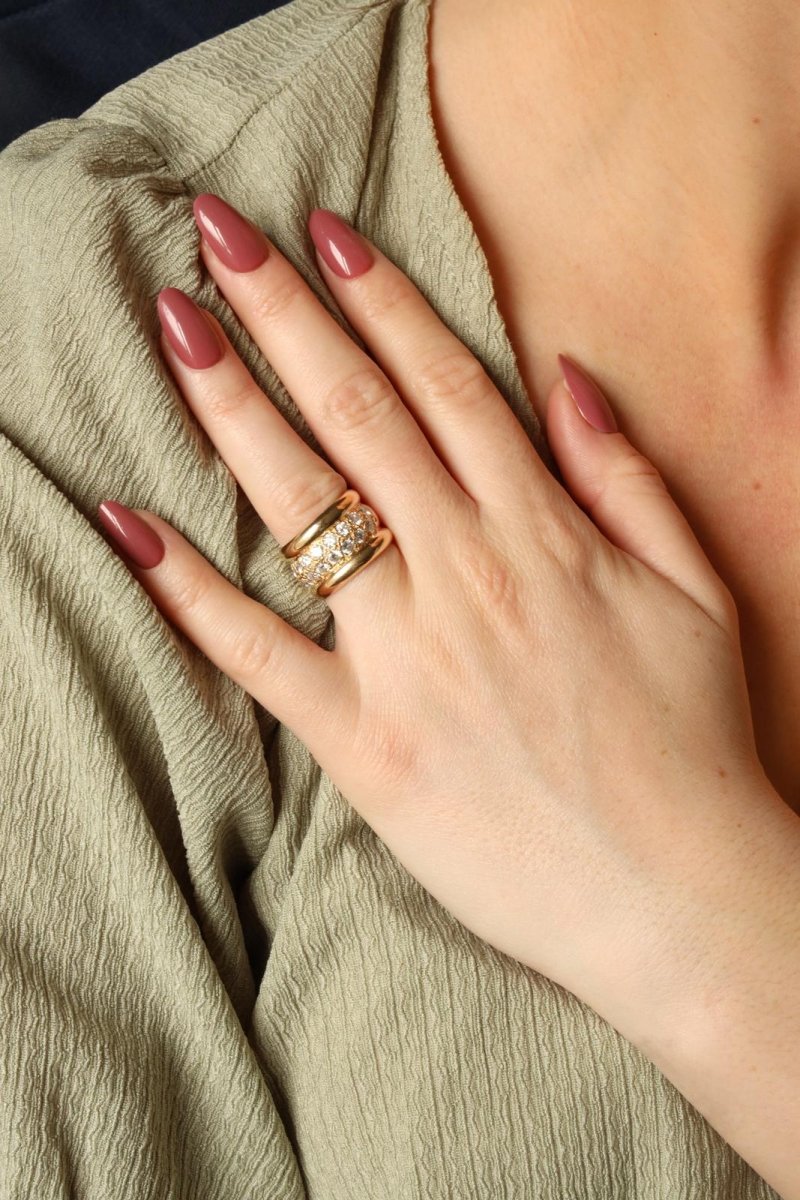 Bague Bandeau en or jaune et diamants - Castafiore