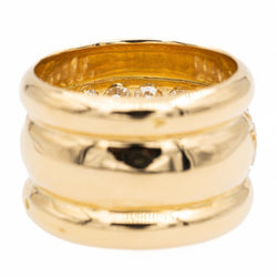 Bague Bandeau en or jaune et diamants - Castafiore